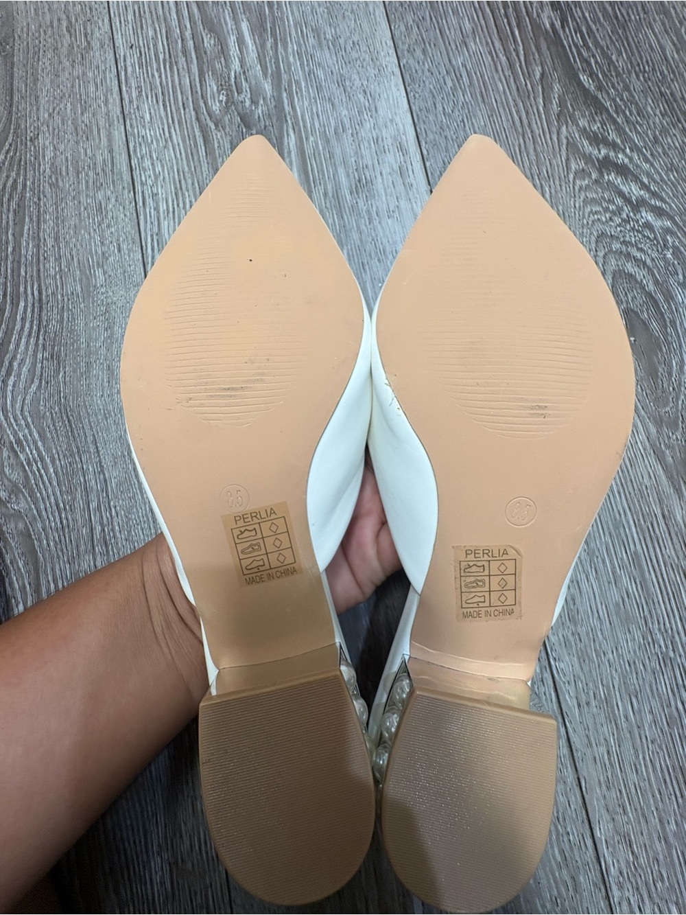 Lulus Pearl-Accented Pointed Toe Mules - White - Picture 6 of 11